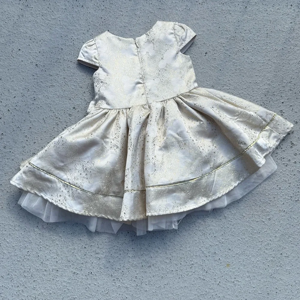 2 Disney Gold and Cream Floral Kids Dress Size 2 & Size 5/6